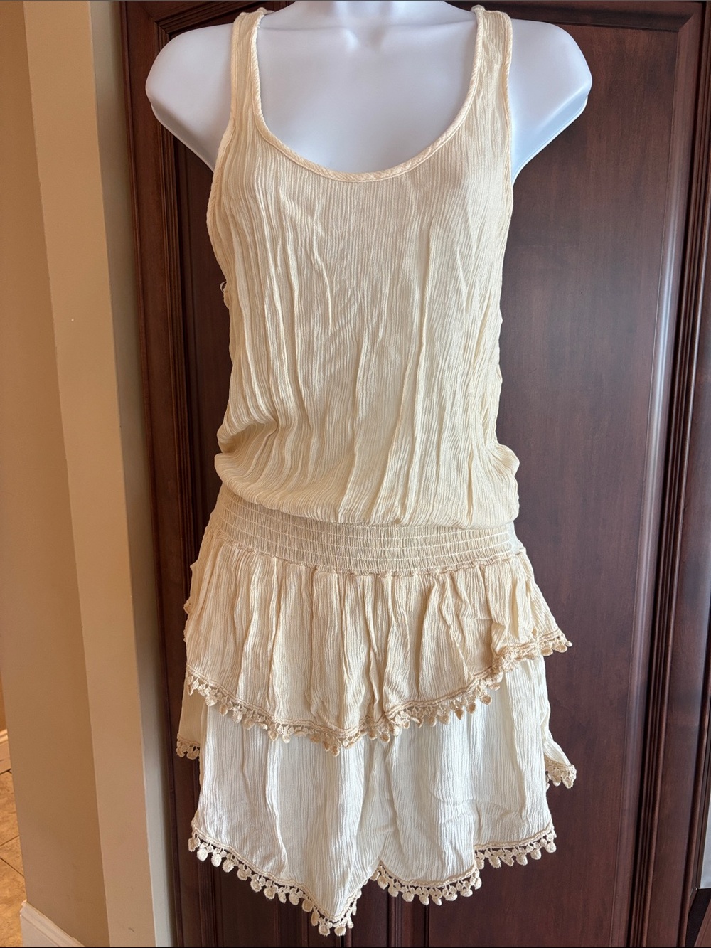 Surf Gypsy Cream Layered Mini Dress